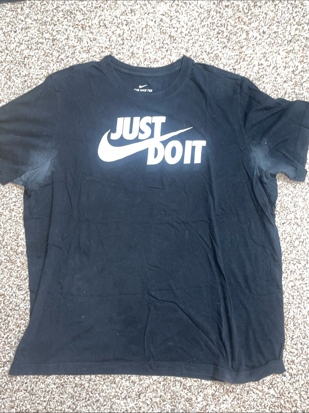 Nike Black Short-Sleeve Tee with White 'Just Do It' Logo